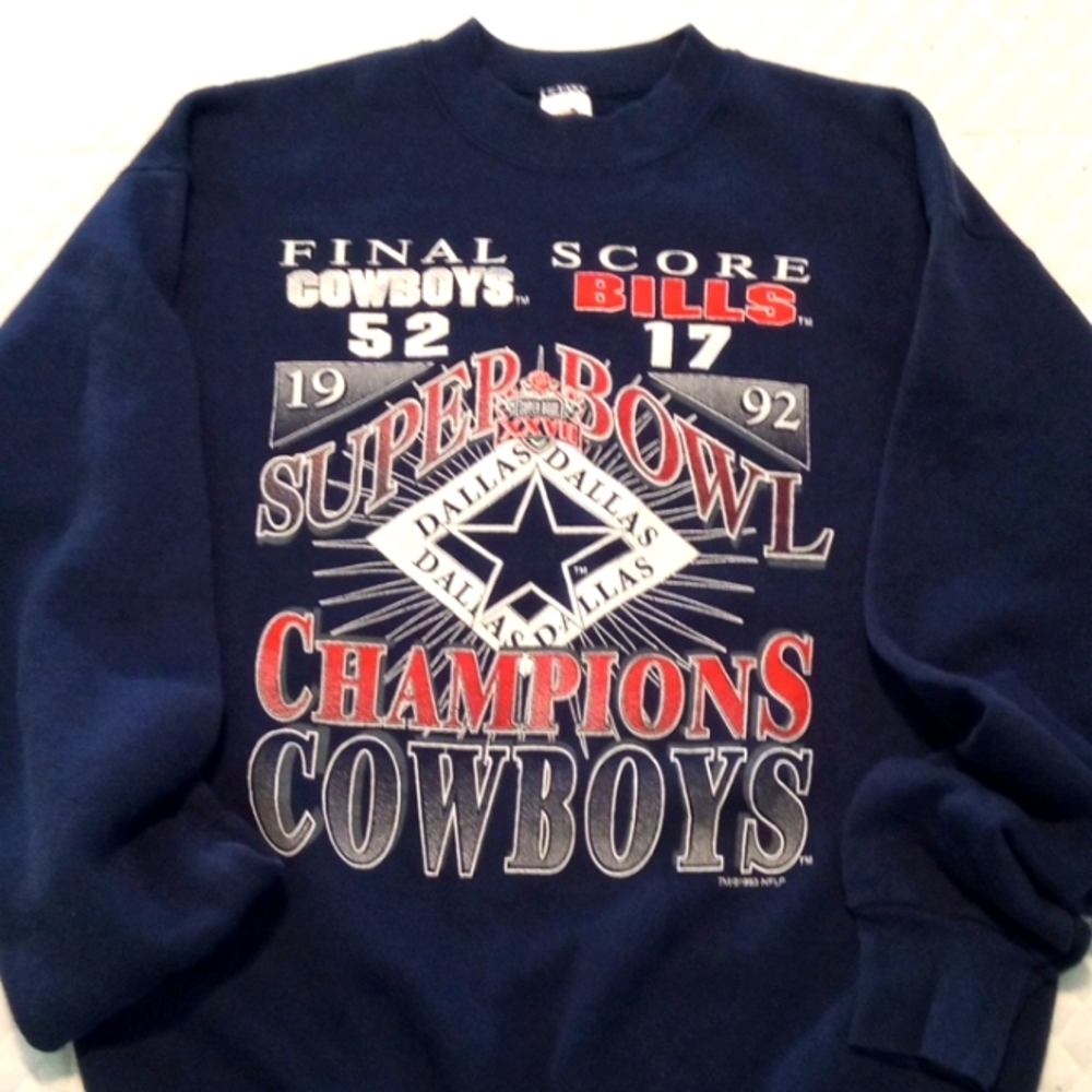 Superbowl 28 Vintage Blue Size L Sweatshirt